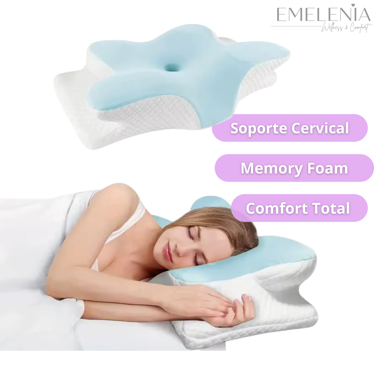 Almohada Ortopédica Memory Foam – Alivio Cervical y Descanso Profundo